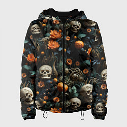 Куртка с капюшоном женская Мистер Череп, цвет: 3D-черный
