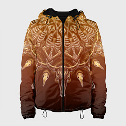 Куртка с капюшоном женская Большая костяная мандала, цвет: 3D-черный