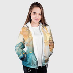 Куртка с капюшоном женская Янтарь и бирюза, цвет: 3D-белый — фото 2