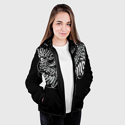 Куртка с капюшоном женская Каллиграфическая спираль, цвет: 3D-черный — фото 2