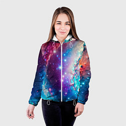 Куртка с капюшоном женская Удивительная вселенная, цвет: 3D-белый — фото 2