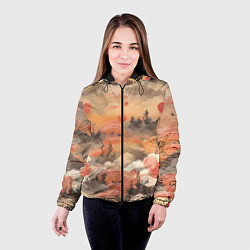 Куртка с капюшоном женская Japen pattern, цвет: 3D-черный — фото 2