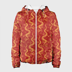 Куртка с капюшоном женская Символ года дракон, цвет: 3D-белый