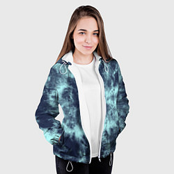 Куртка с капюшоном женская Tie-Dye дизайн, цвет: 3D-белый — фото 2