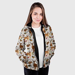 Куртка с капюшоном женская Лесные животные, цвет: 3D-черный — фото 2