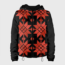 Куртка с капюшоном женская Удмуртский - вертикаль black, цвет: 3D-черный