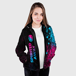 Куртка с капюшоном женская Spirited Away - neon gradient: по-вертикали, цвет: 3D-черный — фото 2