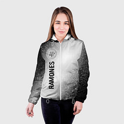 Куртка с капюшоном женская Ramones glitch на светлом фоне: по-вертикали, цвет: 3D-белый — фото 2
