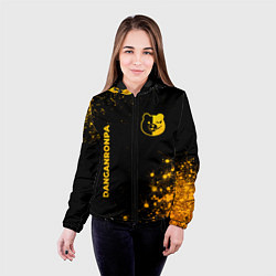 Куртка с капюшоном женская Danganronpa - gold gradient: надпись, символ, цвет: 3D-черный — фото 2