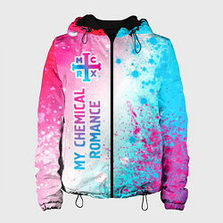 Куртка с капюшоном женская My Chemical Romance neon gradient style: по-вертик, цвет: 3D-черный
