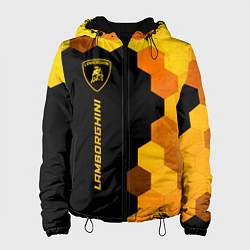 Куртка с капюшоном женская Lamborghini - gold gradient: по-вертикали, цвет: 3D-черный