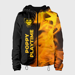 Куртка с капюшоном женская Poppy Playtime - gold gradient: по-вертикали, цвет: 3D-черный