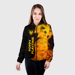 Куртка с капюшоном женская Poppy Playtime - gold gradient: по-вертикали, цвет: 3D-черный — фото 2