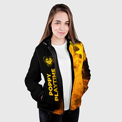Куртка с капюшоном женская Poppy Playtime - gold gradient: по-вертикали, цвет: 3D-черный — фото 2