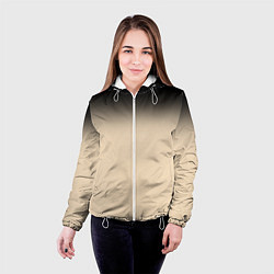 Куртка с капюшоном женская Градиент: от черного к телесному, цвет: 3D-белый — фото 2