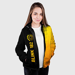 Куртка с капюшоном женская Blink 182 - gold gradient: по-вертикали, цвет: 3D-черный — фото 2