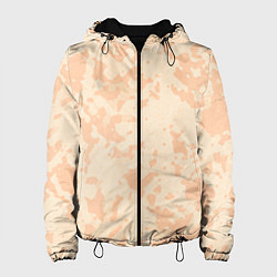 Куртка с капюшоном женская Паттерн бледно-оранжевый, цвет: 3D-черный