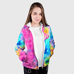 Куртка с капюшоном женская Barbie - floral pattern - tie-dye, цвет: 3D-белый — фото 2