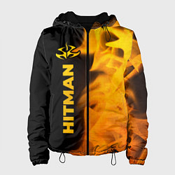 Куртка с капюшоном женская Hitman - gold gradient по-вертикали, цвет: 3D-черный