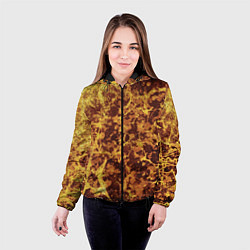 Куртка с капюшоном женская Абстракция - желтый антрацит, цвет: 3D-черный — фото 2