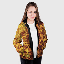 Куртка с капюшоном женская Абстракция - желтый антрацит, цвет: 3D-черный — фото 2