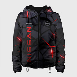Куртка с капюшоном женская Nissan - плиты с эффектом свечения, цвет: 3D-черный