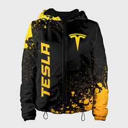 Куртка с капюшоном женская Tesla - gold gradient вертикально, цвет: 3D-черный