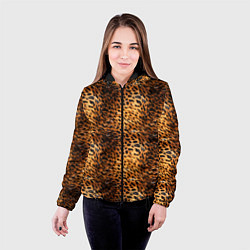 Куртка с капюшоном женская Текстура кожи животного паттерн, цвет: 3D-черный — фото 2