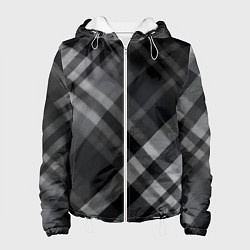 Женская куртка Черно-белая диагональная клетка в шотландском стил