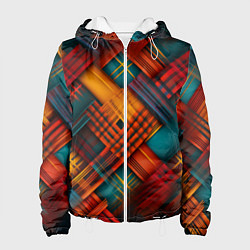 Женская куртка Разноцветная клетка в шотландском стиле