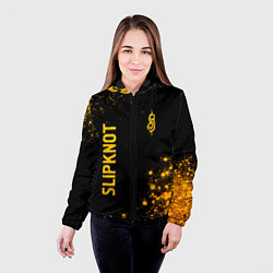 Куртка с капюшоном женская Slipknot - gold gradient вертикально, цвет: 3D-черный — фото 2