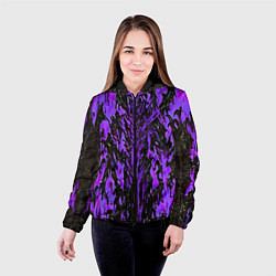 Куртка с капюшоном женская Демонический доспех фиолетовый, цвет: 3D-черный — фото 2