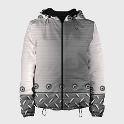 Куртка с капюшоном женская Стальные листы, цвет: 3D-черный