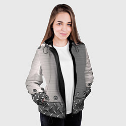 Куртка с капюшоном женская Стальные листы, цвет: 3D-черный — фото 2
