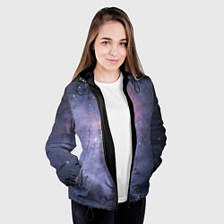 Куртка с капюшоном женская Космические брызги, цвет: 3D-черный — фото 2
