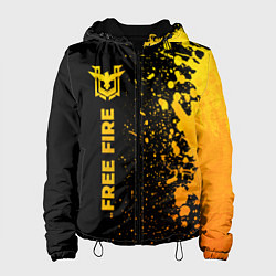 Куртка с капюшоном женская Free Fire - gold gradient по-вертикали, цвет: 3D-черный