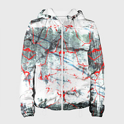 Куртка с капюшоном женская Узоры на мраморе, цвет: 3D-белый