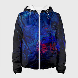 Куртка с капюшоном женская Капли воды на стекле, цвет: 3D-белый