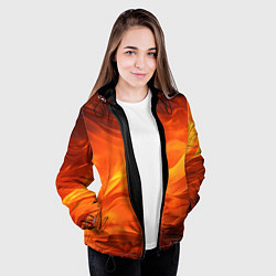 Куртка с капюшоном женская Яркий огонь, цвет: 3D-черный — фото 2