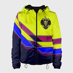 Куртка с капюшоном женская Российская империя герб, цвет: 3D-черный