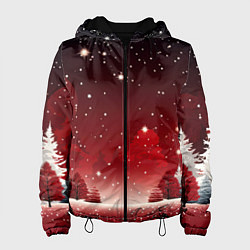 Женская куртка Зимний берег реки с деревьями и льдом