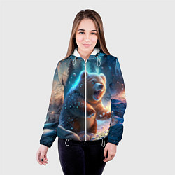 Куртка с капюшоном женская Полярный мишка, цвет: 3D-белый — фото 2