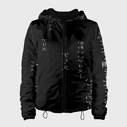 Куртка с капюшоном женская Майка с иероглифами, цвет: 3D-черный