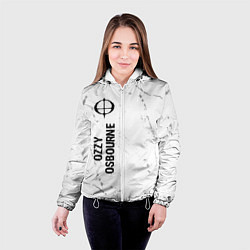 Куртка с капюшоном женская Ozzy Osbourne glitch на светлом фоне по-вертикали, цвет: 3D-белый — фото 2