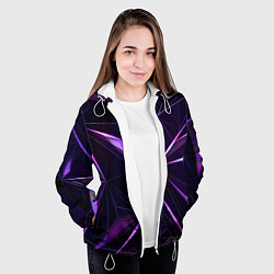Куртка с капюшоном женская Фиолетовый хрусталь, цвет: 3D-белый — фото 2
