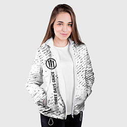 Куртка с капюшоном женская Three Days Grace glitch на светлом фоне по-вертика, цвет: 3D-белый — фото 2