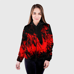 Куртка с капюшоном женская Красное пламя, цвет: 3D-черный — фото 2
