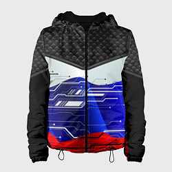 Куртка с капюшоном женская Стёганные ромбы: русский хакер, цвет: 3D-черный