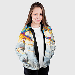 Куртка с капюшоном женская Магия масляного отражения, цвет: 3D-черный — фото 2