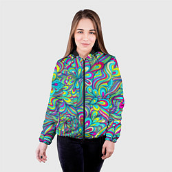 Куртка с капюшоном женская Узоры метаморфозы, цвет: 3D-черный — фото 2